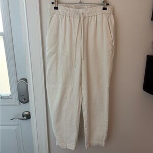 • J.Crew • Women’s White Linen Pants Size 4
